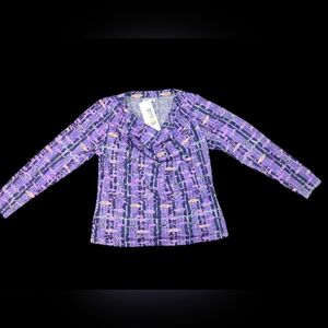 ETHOS Purple Long Sleeve Women's Top 100% Organic Cotton Size XL